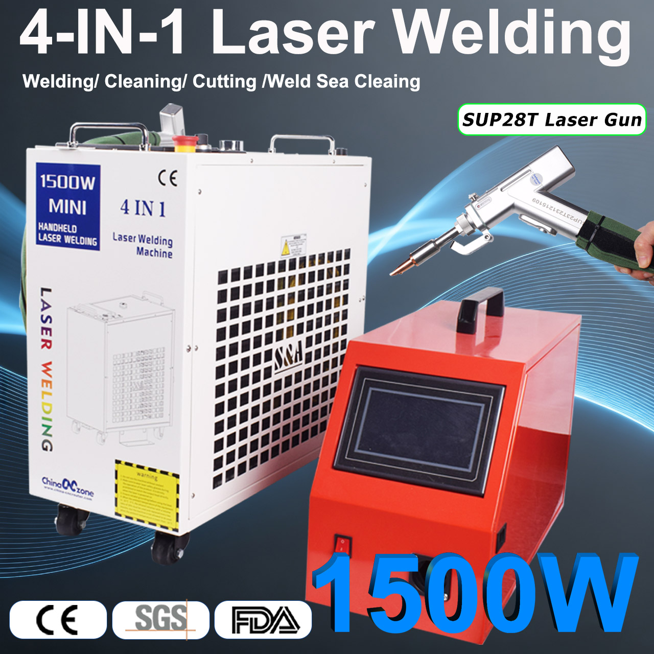 1500W 광섬유 레이저 용접기 4-IN-1 용접 세척 - Laser Soldering Machine Handheld 리뷰 및 가격